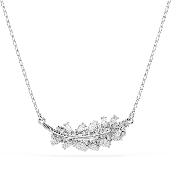 Swarovski Vienna Rhodium Plated Feather Necklace
