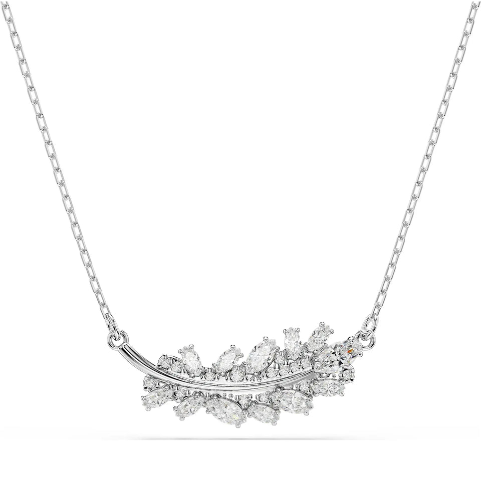 Swarovski Vienna Rhodium Plated Feather Necklace