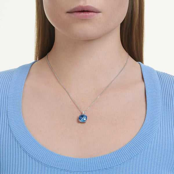 Swarovski Millenia Blue Cushion Cut Necklace