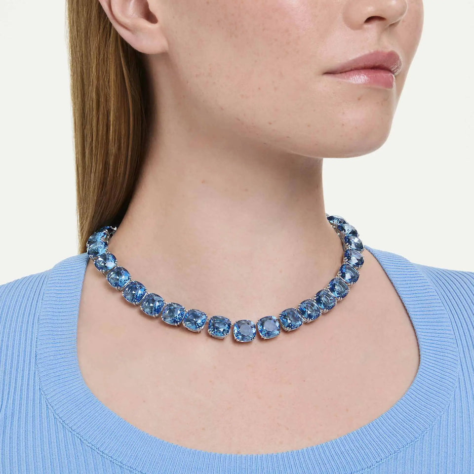 Swarovski Millenia Blue Cushion Cut Necklace