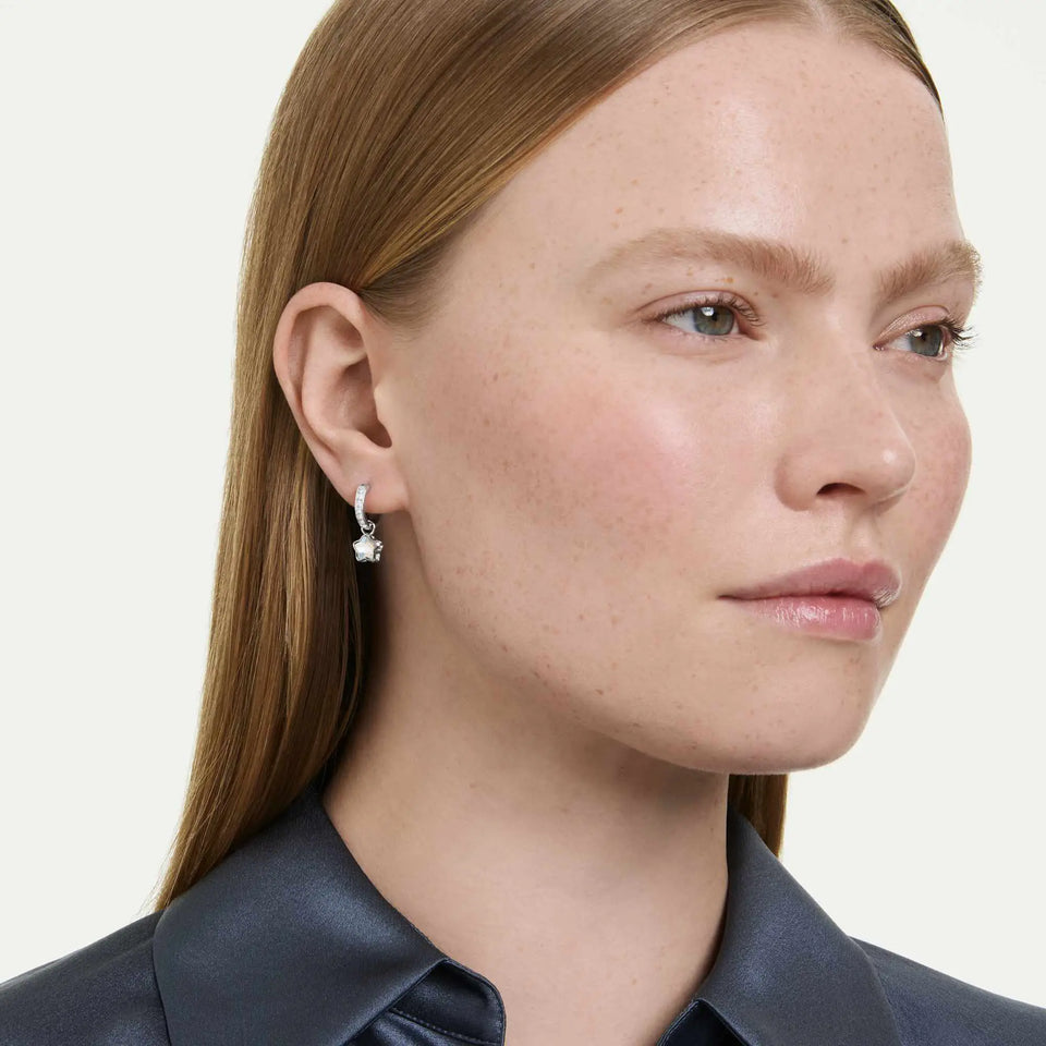 Swarovski Chroma Star Hoop Drop Earrings