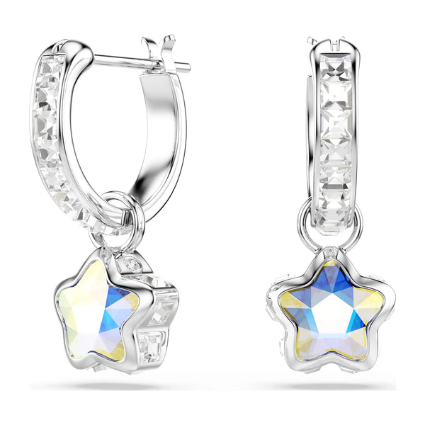 Swarovski Chroma Star Hoop Drop Earrings