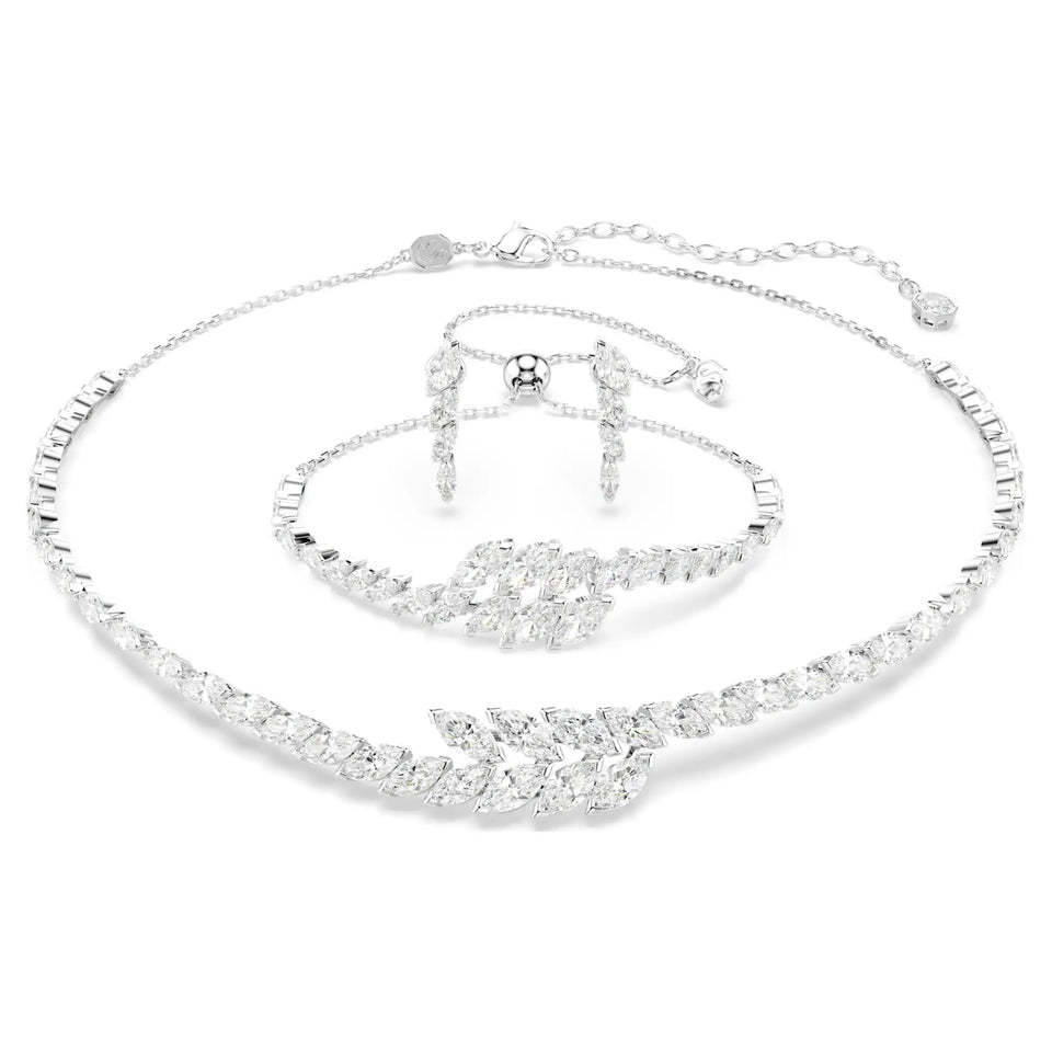 Swarovski Mesmera Silver Tone Necklace, Bracelet & Earring Set