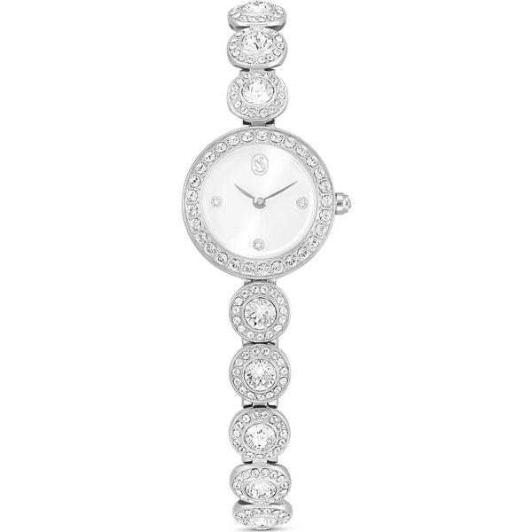 Swarovski Ladies Una Angelic Silver Tone Round Stone Watch