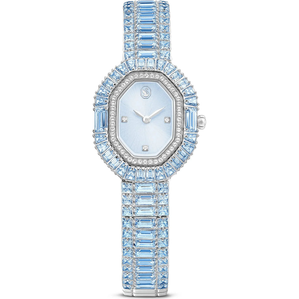 Swarovski Ladies Matrix Octagon Blue Baguette Cut Crystal Watch