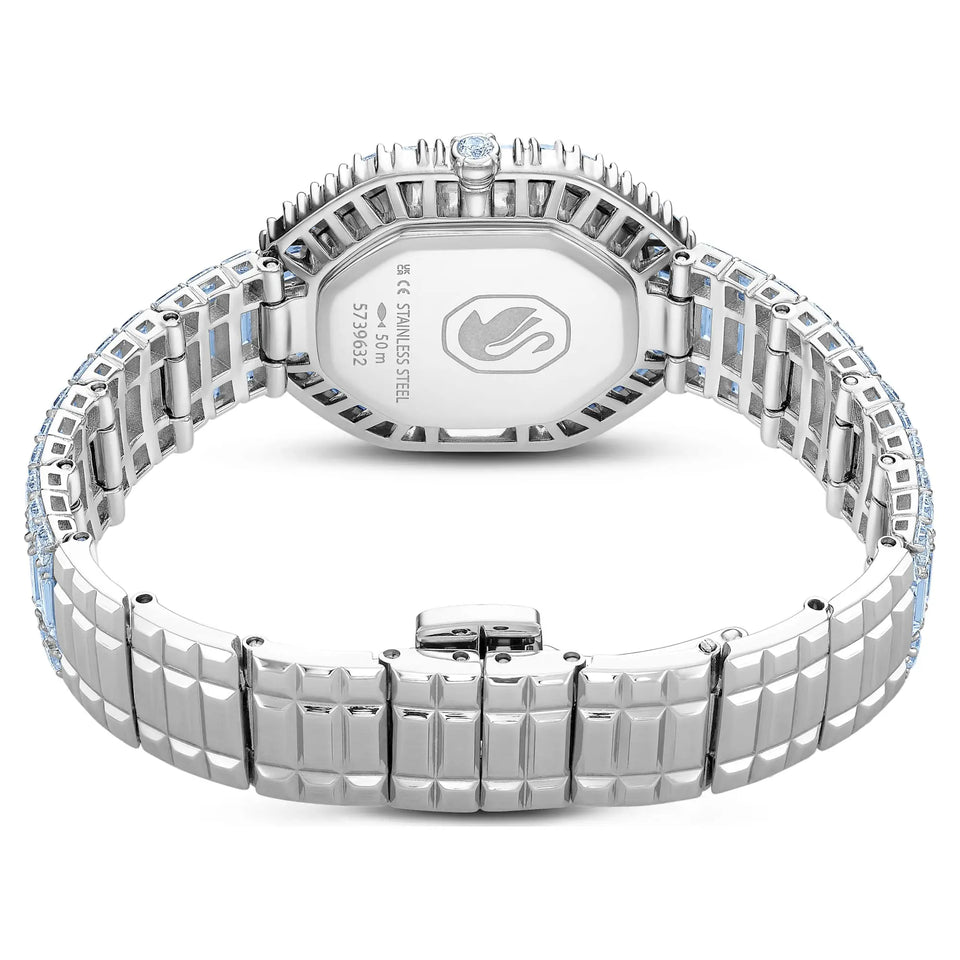 Swarovski Ladies Matrix Octagon Blue Baguette Cut Crystal Watch