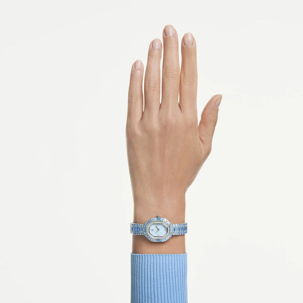 Swarovski Ladies Matrix Octagon Blue Baguette Cut Crystal Watch