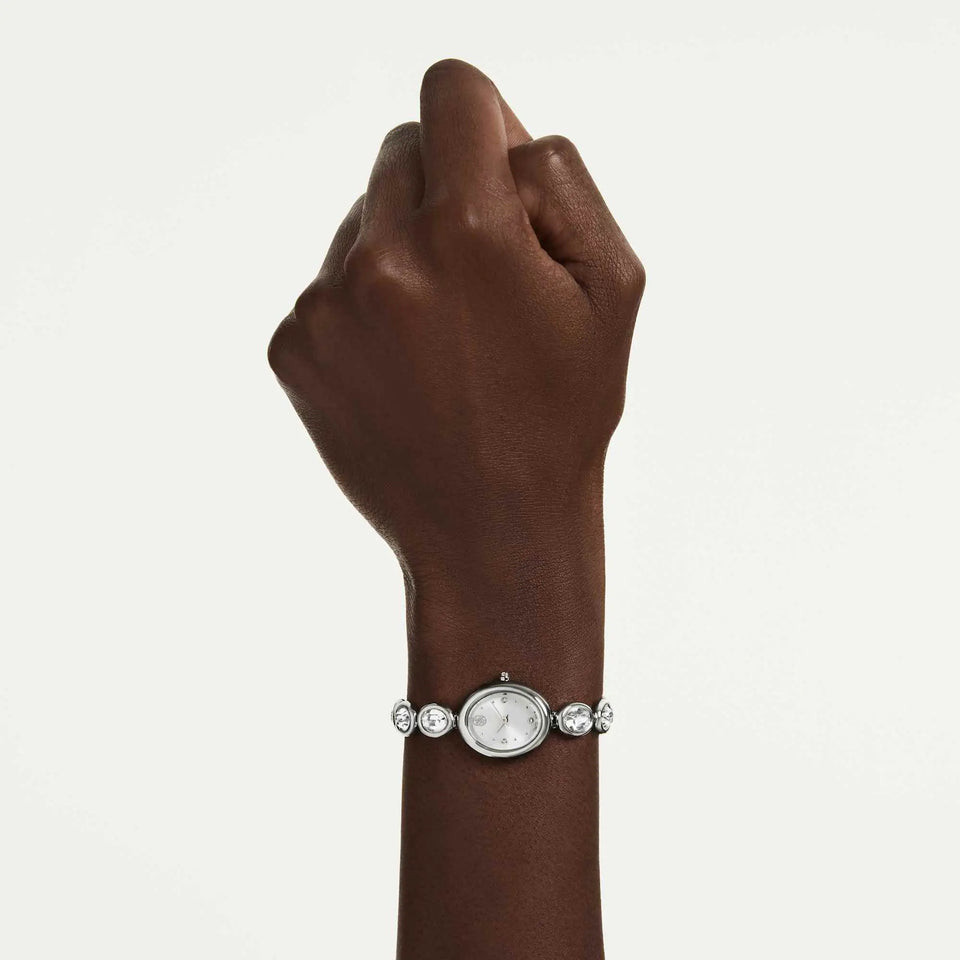 Swarovski Ladies Imber Silver Tone Oval Stone Watch
