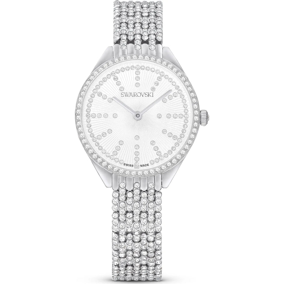 Swarovski Ladies Attract Silver Tone Stone Set Watch