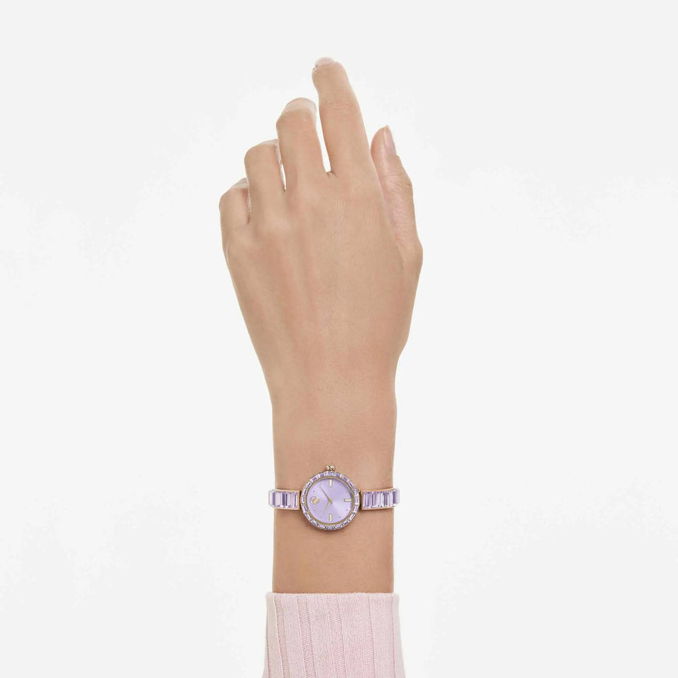 Swarovski Ladies Matrix Purple Crystal Bangle Watch