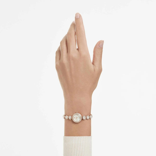 Swarovski Ladies Una Angelic Rose Gold Tone Round Stone Watch