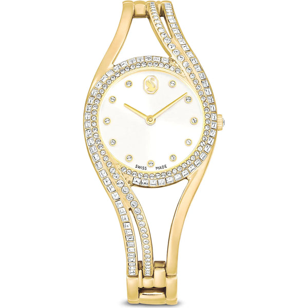 Swarovski Ladies Hyperbola Gold Tone Finish Bangle Watch