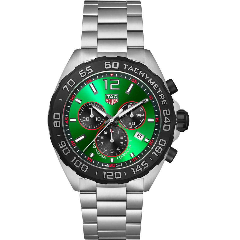TAG Heuer Men's Formula 1 Green Chronograph 43mm Quartz Watch