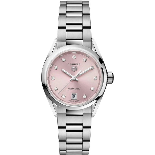 TAG Heuer Ladies Carrera Automatic 29mm Pink Diamond Set Watch
