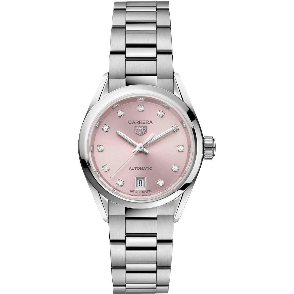 TAG Heuer Ladies Carrera Automatic 29mm Pink Diamond Set Watch