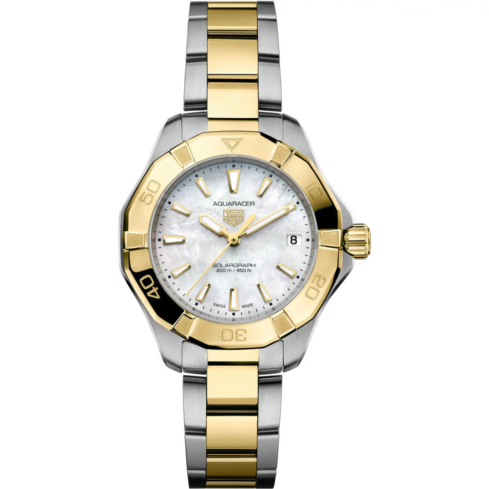 TAG Heuer Ladies Aquaracer Professional 200 Solargraph Solar Quartz 34mm Watch