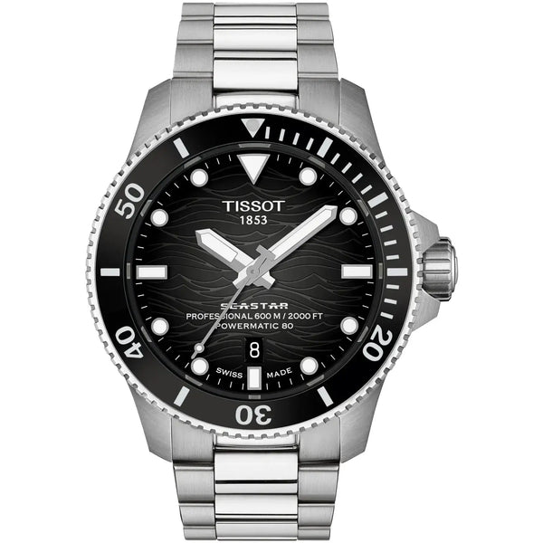 Tissot Men's Seastar 2000 44mm Black Dial Watch