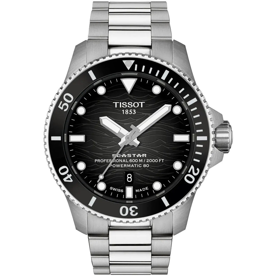 Tissot Men's Seastar 2000 44mm Black Dial Watch