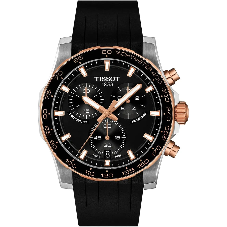 Tissot Men's Supersport Chronograph 42mm Black & Rose Watch