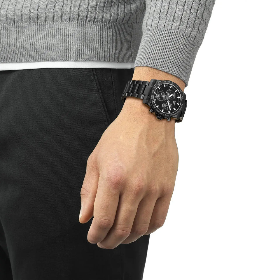 Tissot Men's Supersport Chronograph 42mm All Black Watch