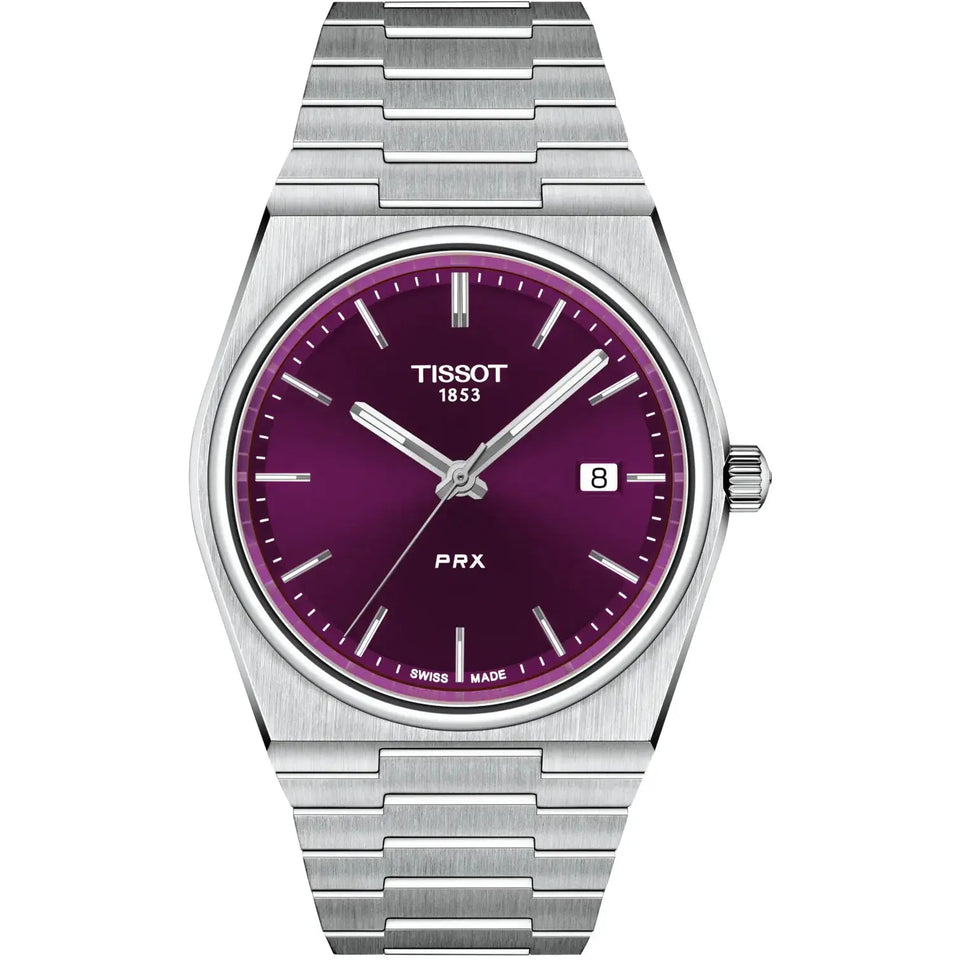 Tissot Men's PRX 40mm Purple Dial Quartz Watch