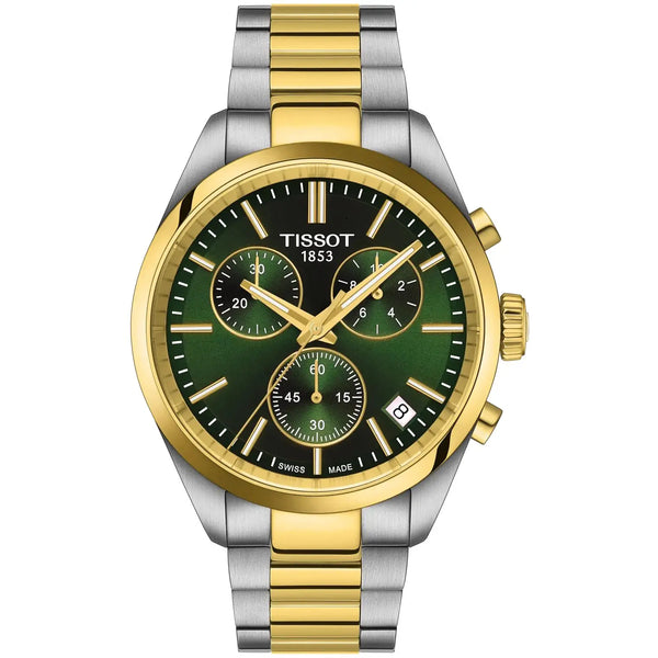 Tissot Men's PR 100 40mm Green Dial Quartz Chronograph Watch