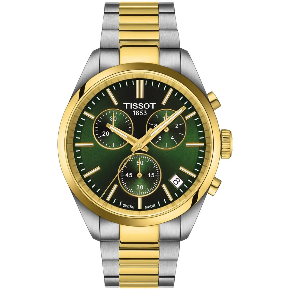 Tissot Men's PR 100 40mm Green Dial Quartz Chronograph Watch