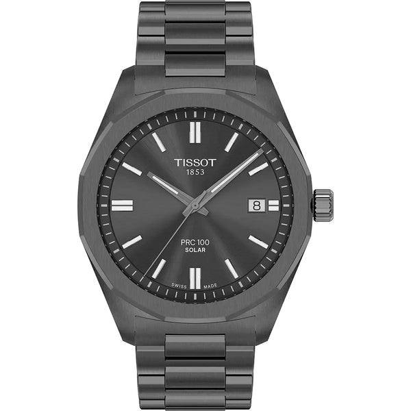 Tissot Men's PRC 100 Solar 39mm Anthracite Grey Watch