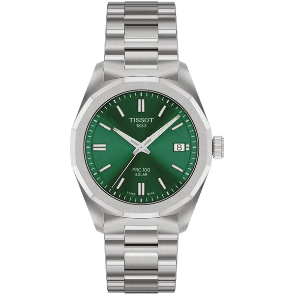 Tissot Unisex PRC 100 34mm Green Dial Solar Watch