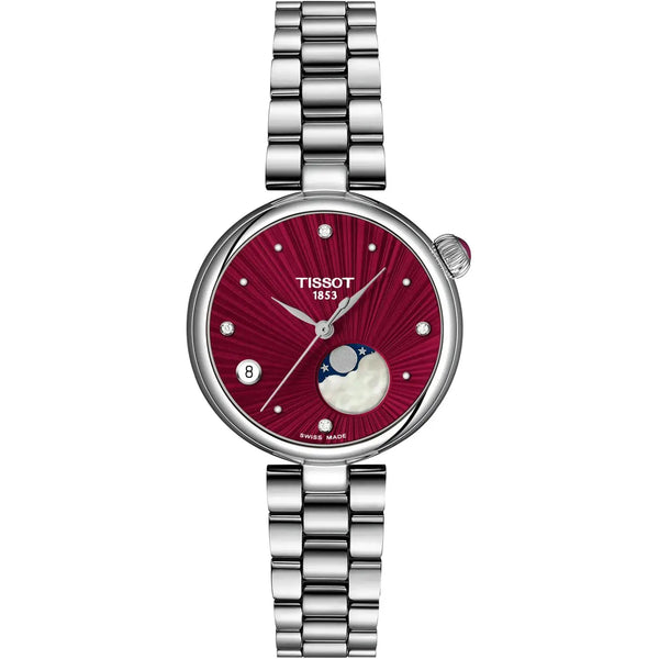 Tissot Ladies Desir Red Dial 29.6mm Moonphase Quartz Watch