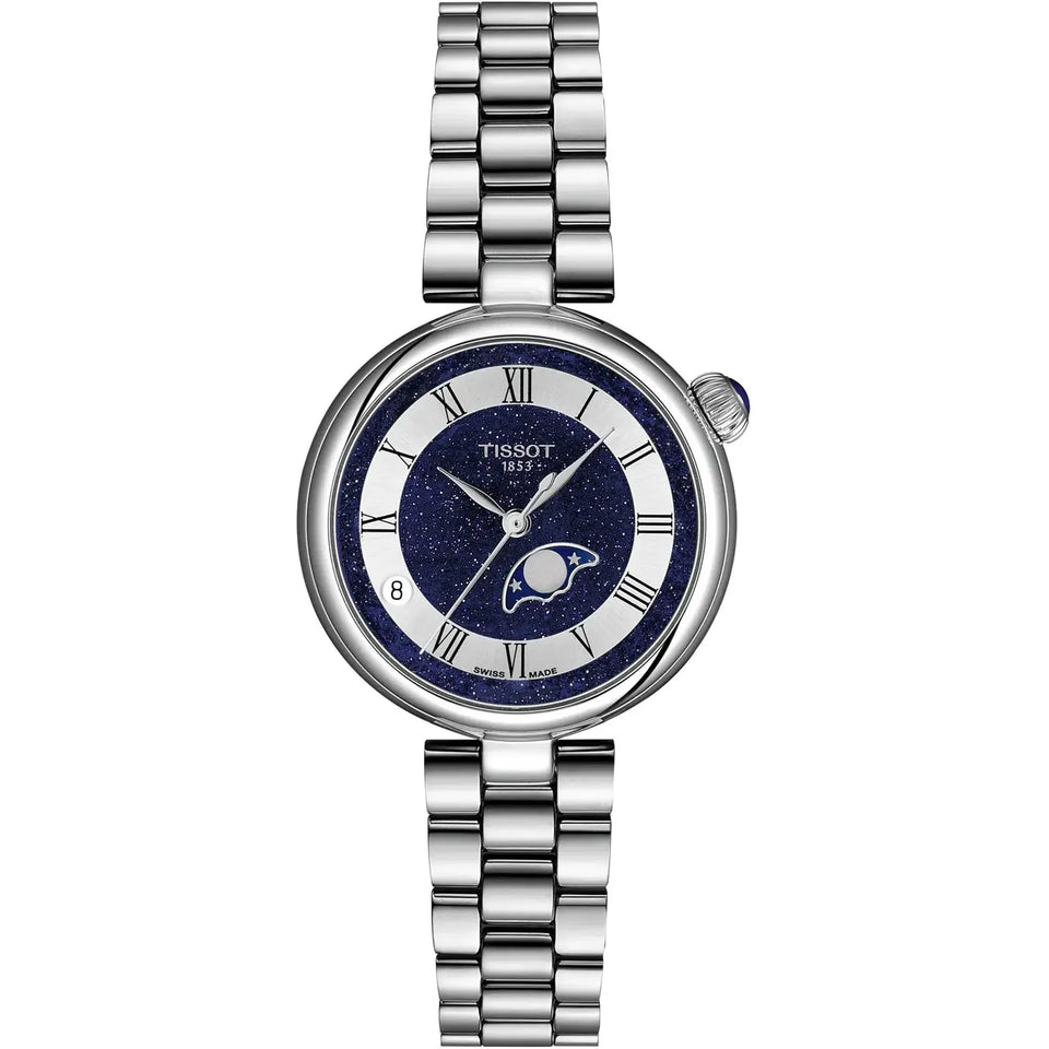Tissot Ladies Desir 29.6mm Blue Dial Moonphase Quartz Watch