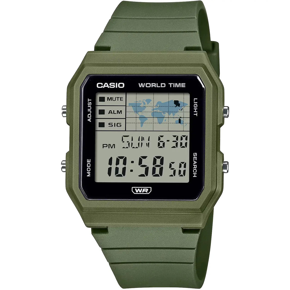 Casio Khaki Green World Time Multifunction Digital Watch