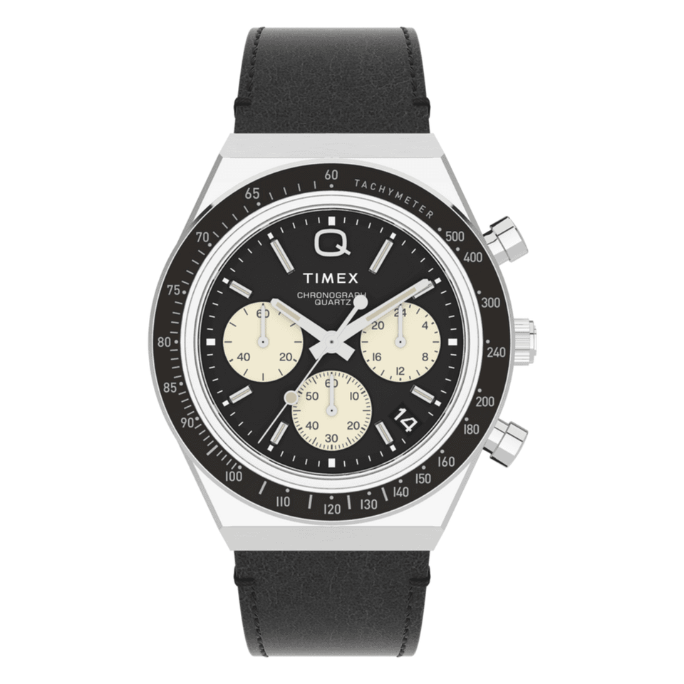Timex Q Timex Chronograph 40mm Leather Strap Watch