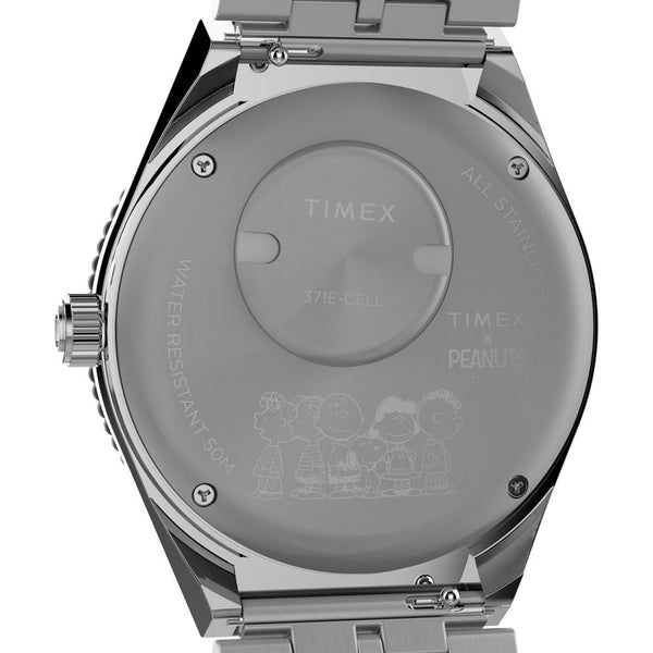 Timex Q Timex Peanuts GMT 38mm Blue & Red Bezel Watch