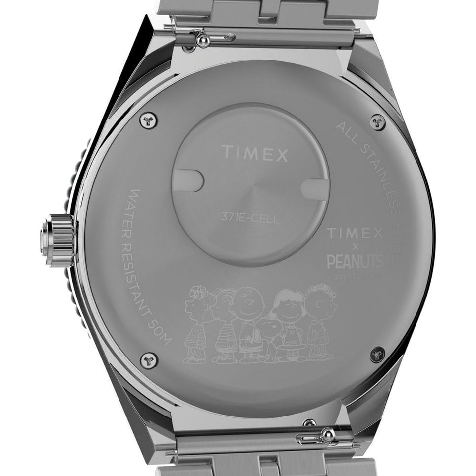 Timex Q Timex Peanuts GMT 38mm Blue & Red Bezel Watch