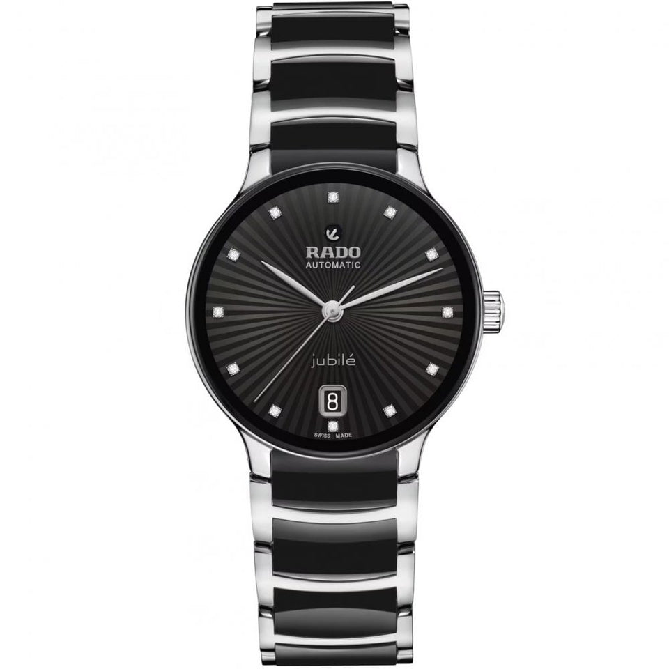 RADO Ladies CENTRIX Automatic Diamond Black & Silver Watch