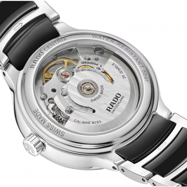RADO Ladies CENTRIX Automatic Diamond Black & Silver Watch