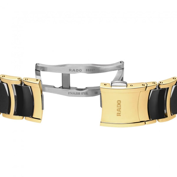 RADO Ladies CENTRIX Automatic Diamonds Black & Gold Watch