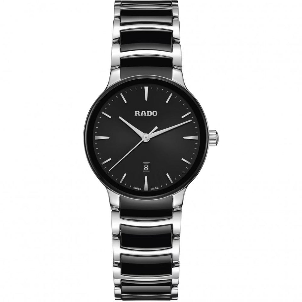 RADO Ladies CENTRIX Black & Silver 30.5mm Quartz Watch