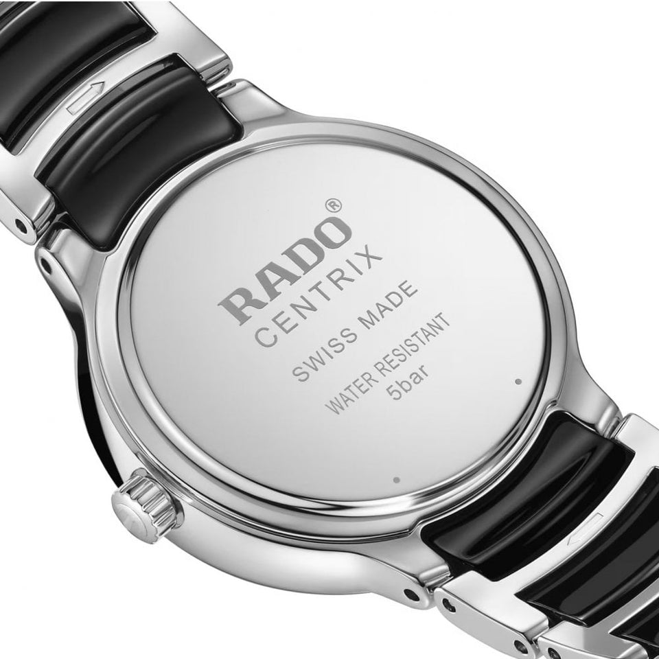 RADO Ladies CENTRIX Black & Silver 30.5mm Quartz Watch