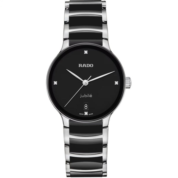 RADO Ladies Centrix Diamonds Black & Silver Quartz Watch