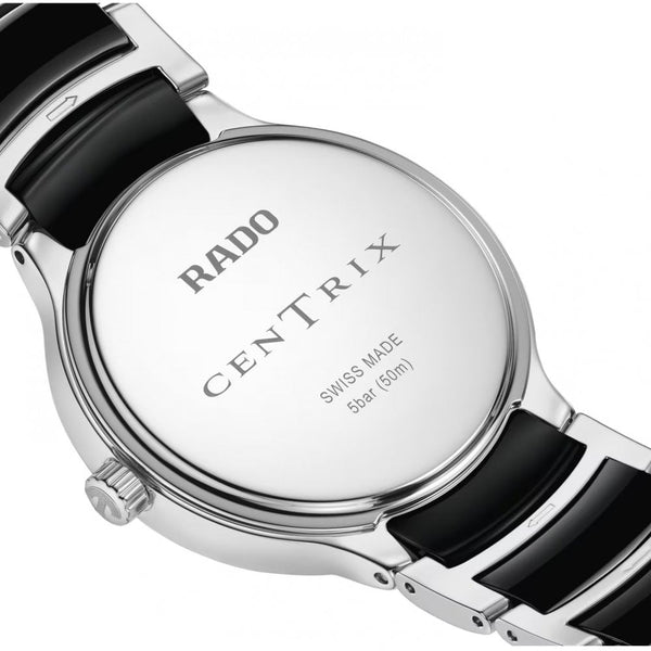 RADO Ladies Centrix Diamonds Black & Silver Quartz Watch