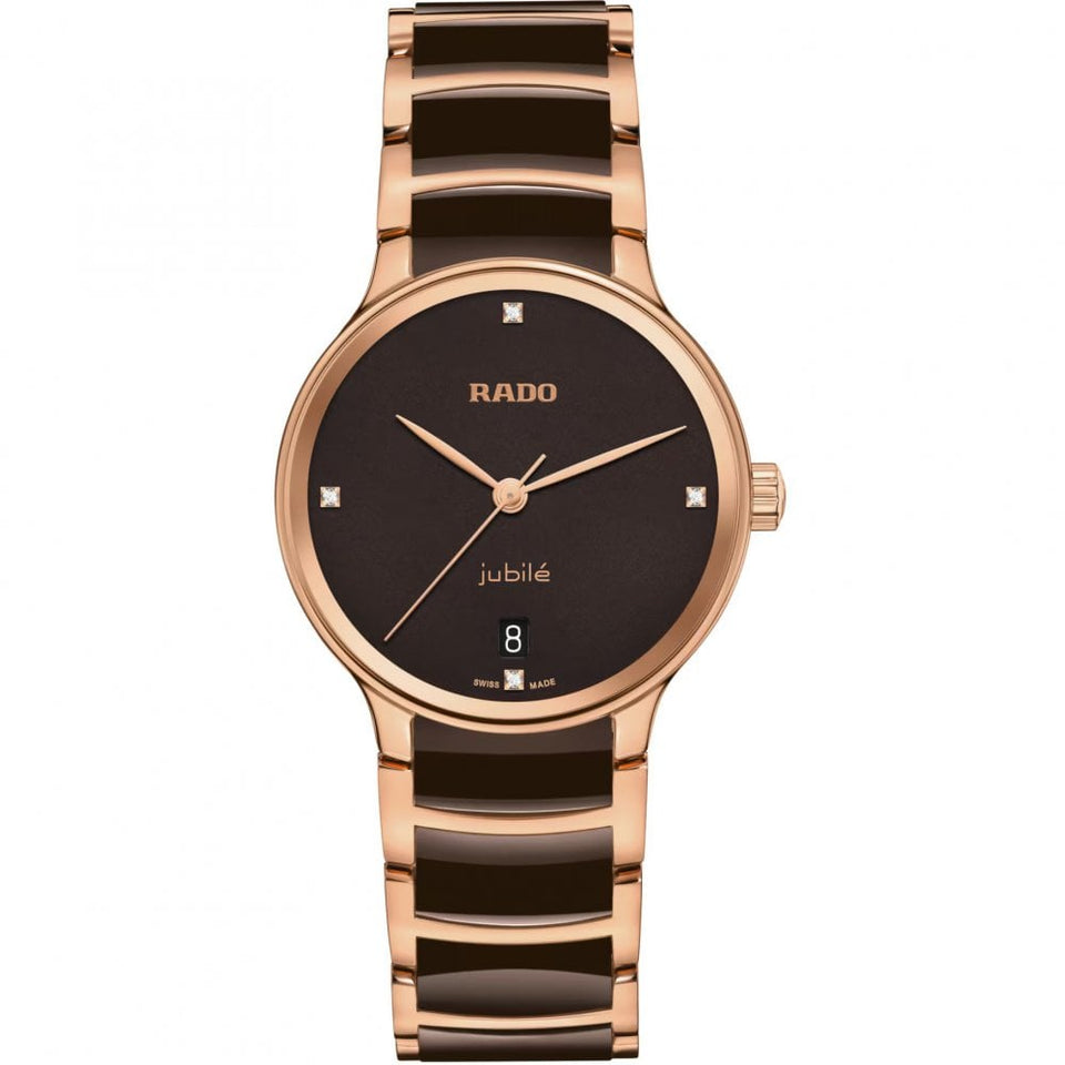 RADO Ladies CENTRIX Rose & Brown Quartz Watch