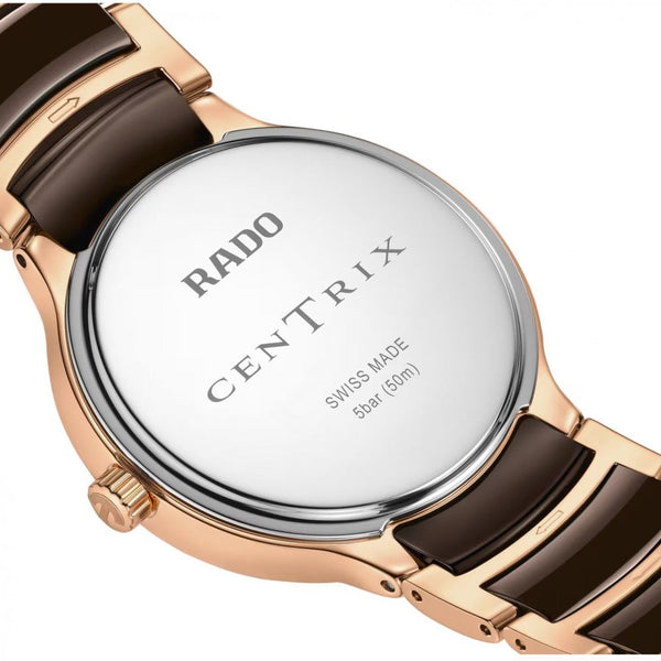 RADO Ladies CENTRIX Rose & Brown Quartz Watch