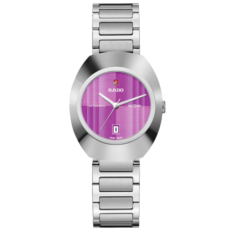 RADO Ladies DIASTAR Original 30mm Purple Dial Ceramos Watch