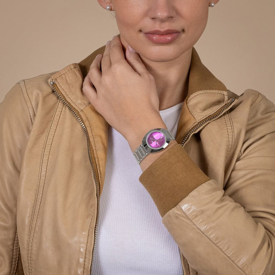RADO Ladies DIASTAR Original 30mm Purple Dial Ceramos Watch