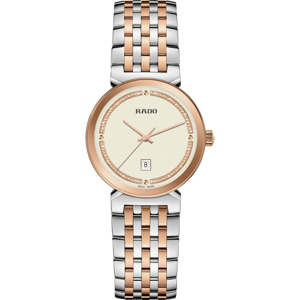 RADO Ladies FLORENCE Diamonds 30mm Steel & Rose Quartz Watch