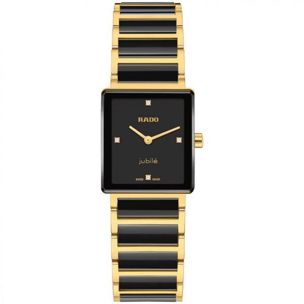 RADO Ladies INTEGRAL Diamonds Black Ceramic & Gold Watch