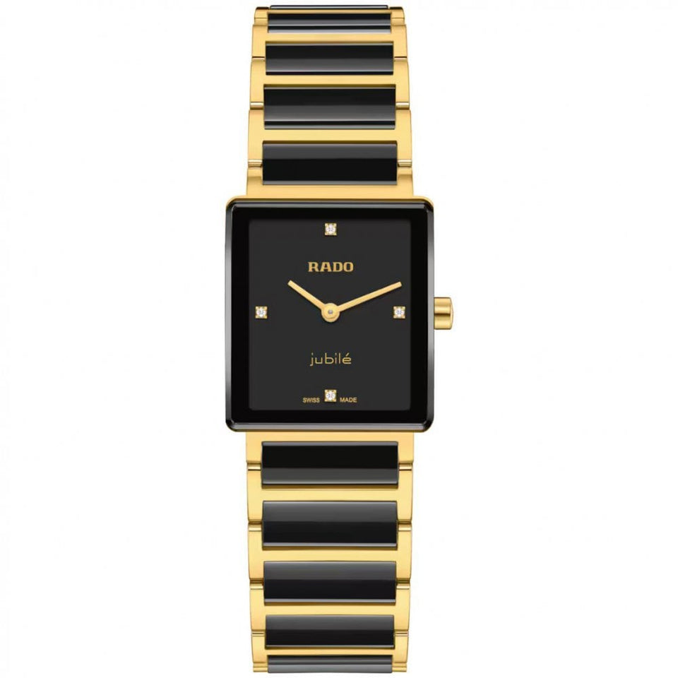 RADO Ladies INTEGRAL Diamonds Black Ceramic & Gold Watch
