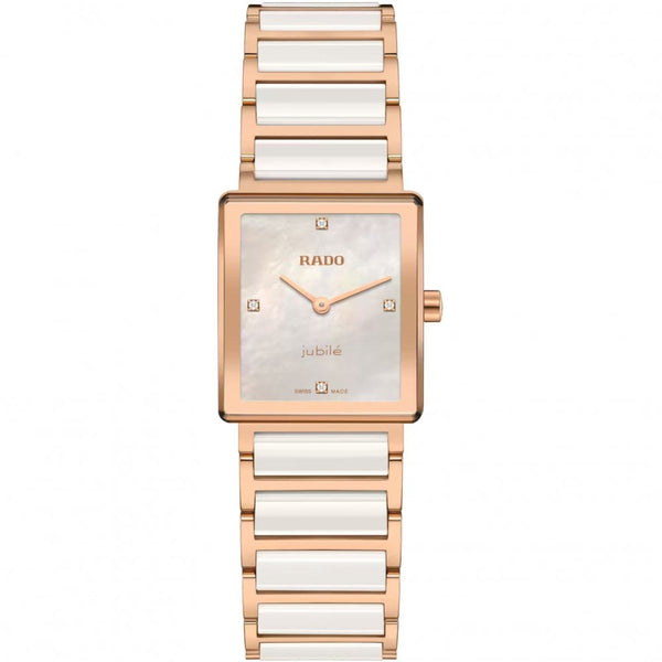 RADO Ladies INTEGRAL Diamonds White Ceramic & Rose Watch